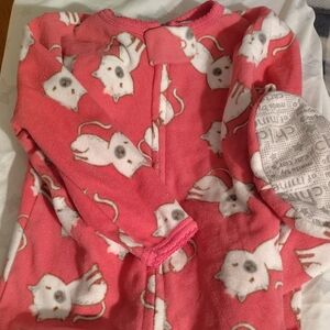 Cozy Pink Cat Print Kids Pajamas Sz 2t
